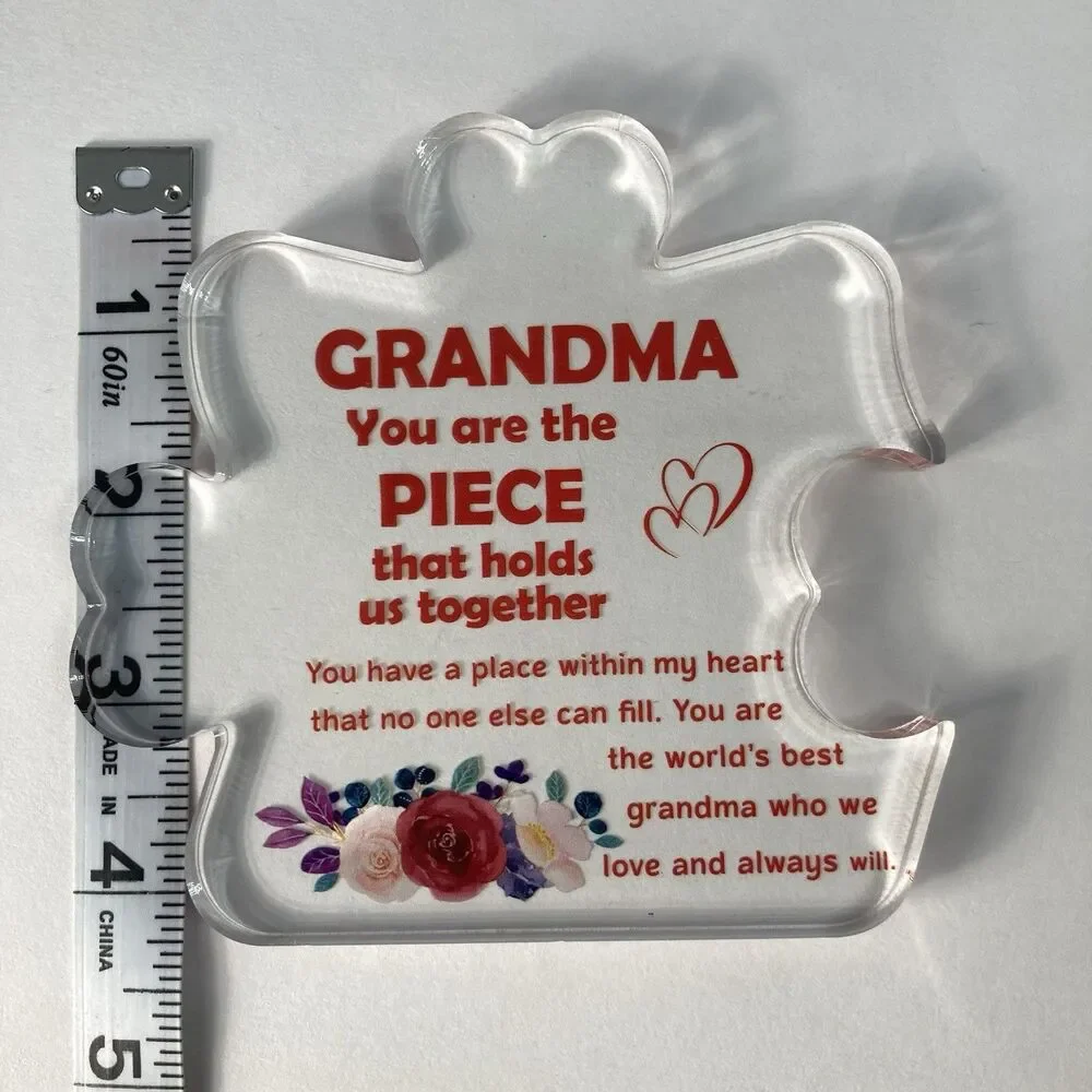 Grandma Plaque Desk Sign Gift Mother’s Day Grandparent’s Day Floral Paper Weight - Picture 6 of 7
